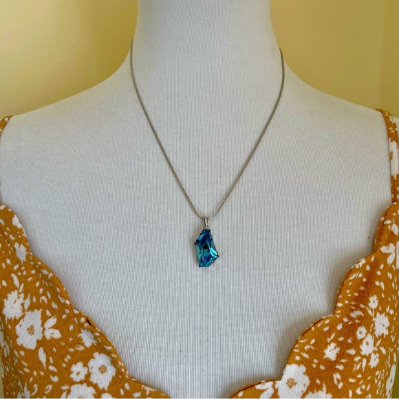 Aquamarine Asymmetrical Necklace - Picture 2 of 4